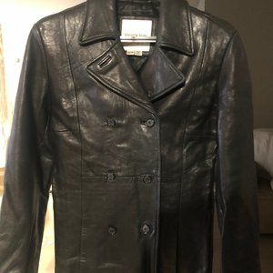 Andrew Marc Butter-Soft Leather Double Breasted Jacket- Size XS